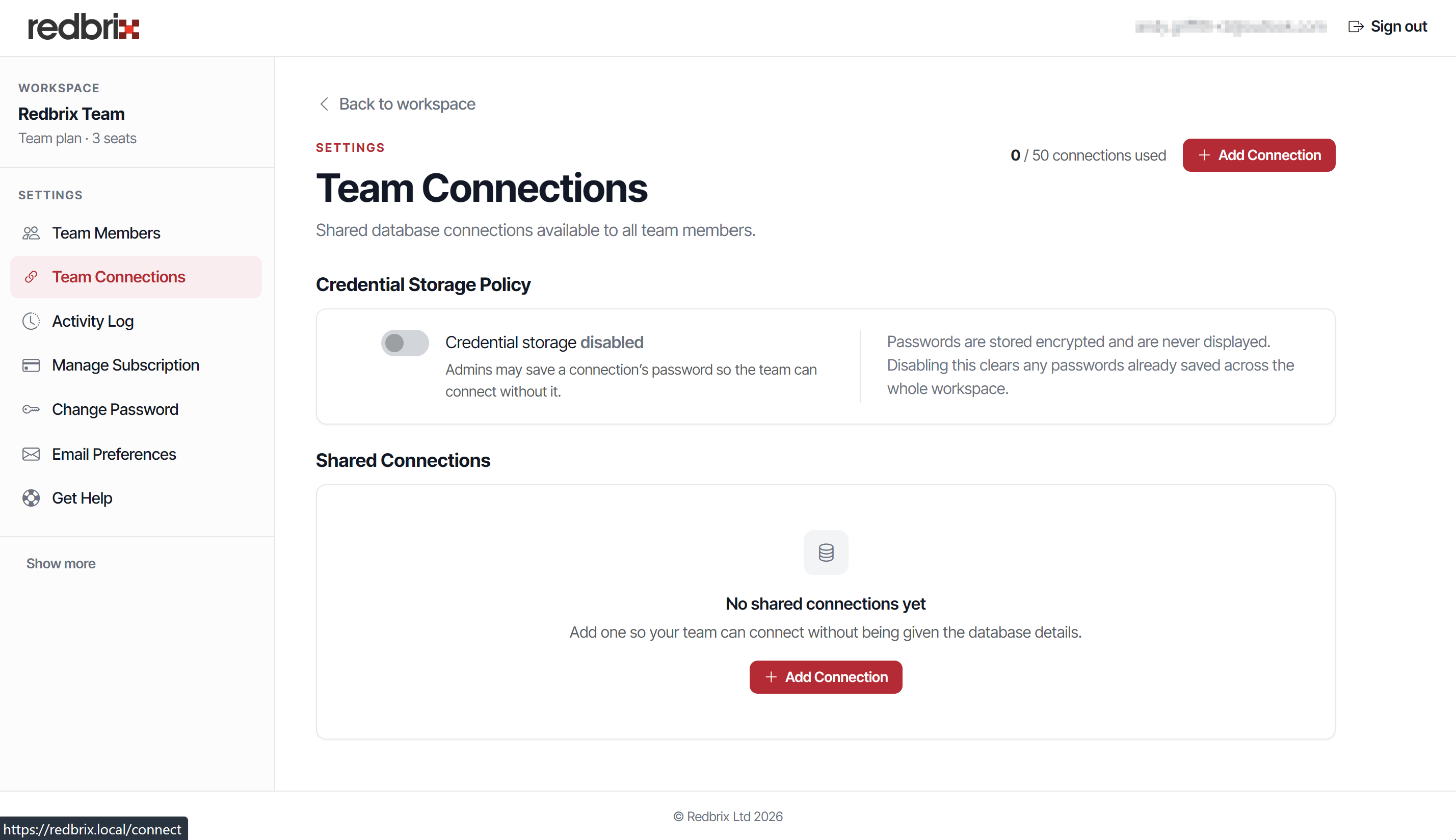 Team Connections Screenshot