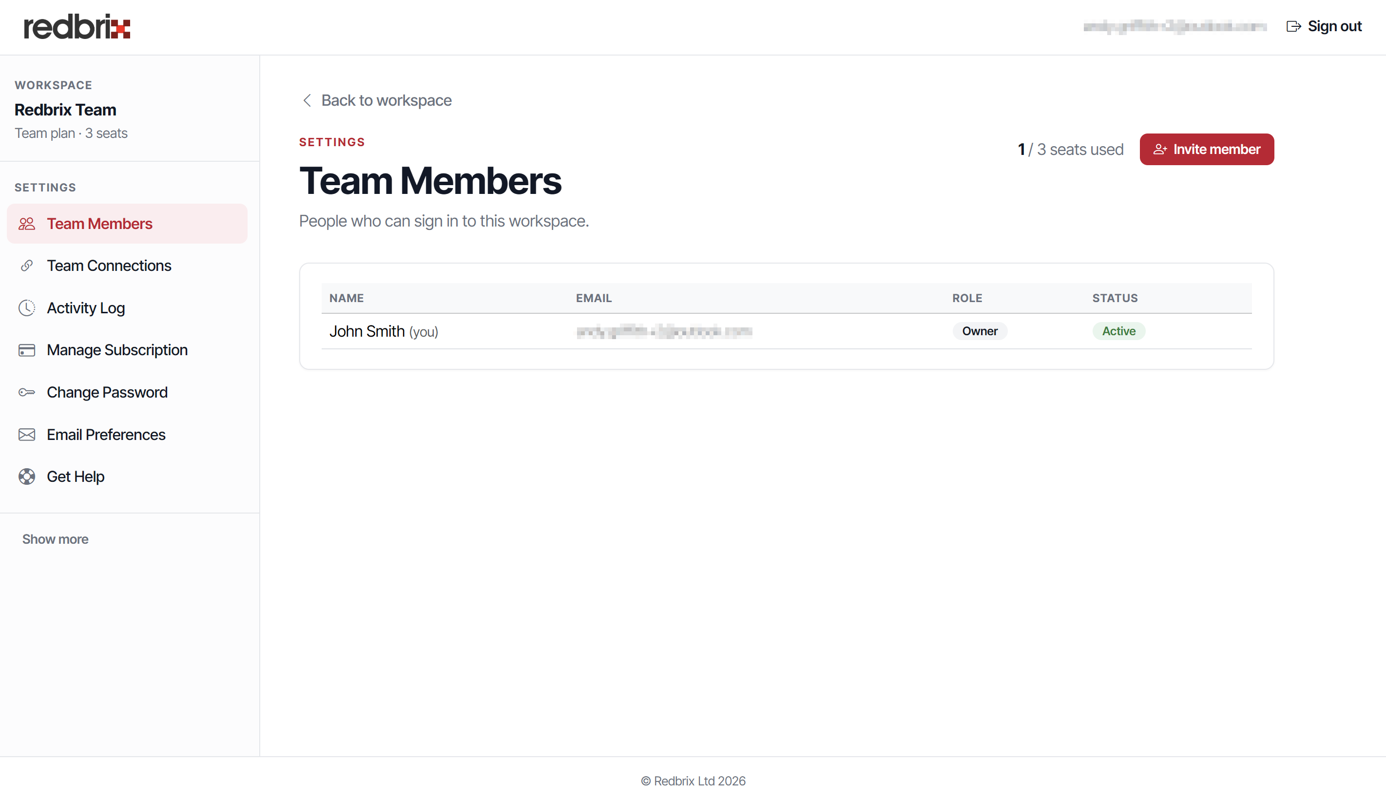 Team Members Screenshot